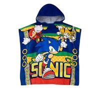 Sonic The Hedgehog Toalla Playa Poncho Playa Niño Juegos | Toalla Capucha Niño | Talla Unica Azul, sopo3107