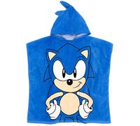 Sonic The Hedgehog Towel Poncho Kids Toddlers | Chicas Niños Juego Película Personaje Niños Baño Traje de baño Toalla de Playa con 3D Cabello con púas