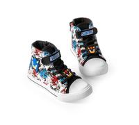 Sonic The Hedgehog Zapatillas Altas para niño con Correa | Shadow The Hedgehog Niño Negras Azules Rojas Grafik Footwear | Mercancía sónica STH Mercancía