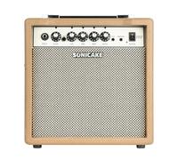 SONICAKE Amplificador de Guitarra Eléctrica 15W Doble Canal con Salida para Auriculares EQ de 3 Bandas Entrada AUX Diseño Compacto y Portátil para Práctica Sprint