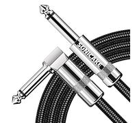 SONICAKE Cable de guitarra 3m Cable de instrumento de guitarra 6.35mm Derecho a Conectores de Forma L Negro