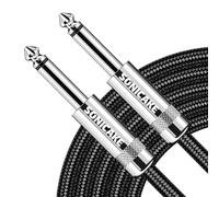 SONICAKE Cable de guitarra 6m Cable de instrumento de guitarra 6.35mm a 6.35mm Macho Macho Nylon Trenzado Negro