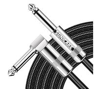 SONICAKE Cable de guitarra 6m Cable de instrumento de guitarra 6.35mm Derecho a Conectores de Forma L Negro