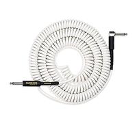 SONICAKE Cable de instrumento de guitarra 10M cable de guitarra de bobina 6,3mm cable en espiral con enchufes en ángulo y conector estándar blanco