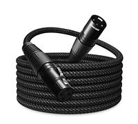 SONICAKE Cable XLR para micrófono conector macho a hembra de 3 pines de nylon trenzado cable XLR Negro (3M)