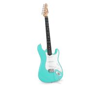 SONICAKE Guitarra Eléctrica de 39" Tamaño Completo con Pastillas Clásicas SSS, Cuerpo Ligero, Puente Tremolo, Trastes Redondeados y Alma Ajustable QGT-10 (Verde)