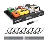 SONICAKE Pedalera Mini para Guitarra de Aleación de Aluminio 46 x 32.3 x 7 cm con Cinta para Pedales y Bridas Negro QPB-30