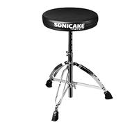 SONICAKE Taburete para batería Ajustable en Altura Taburete de batería Plegable con Asiento Acolchado Antideslizante Negro