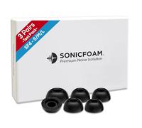 SONICFOAM Almohadillas de repuesto de espuma viscoelástica SF4 para auriculares con diámetro de altavoz de 4,4 a 5,7 mm, paquete de 6 / 3 pares, se adapta a la mayoría de fundas de carga