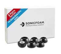 SONICFOAM Buds-3-Pro - Almohadillas de repuesto para auriculares de espuma viscoelástica Buds 3 Pro, tamaño pequeño, mediano y grande, color negro, paquete de 6 / 3 pares