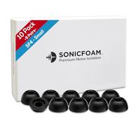 SONICFOAM Puntas de espuma viscoelástica para auriculares, aislamiento de ruido premium, puntas de espuma de repuesto, paquete de 10 (5 pares) para auriculares intrauditivos (SF4 pequeño, negro)