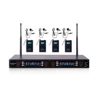 Sonido ciudad profesional UHF sistema de micrófono inalámbrico de mano con pantalla LED, 4 micrófonos transmisores de petaca, 4 (neso-u4ll)