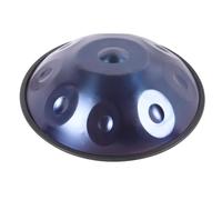 Sonido curativo hecho a mano 18 pulgadas 9 grados acero tambor D menor amistad con accesorios (negro/oro/ojos dorados/azul) (azul)