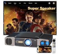 [Sonido estéreo grande de 60 W y brillo de 2500] Proyector Dess con WiFi y Bluetooth, proyector de cine en casa con soporte eléctrico, enfoque automático y Keystone, compatible con decodificación 4K