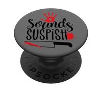 Sonidos sospechosos escena del crimen Humor PopSockets PopGrip Adhesivo
