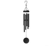 Sonidos tranquilos de un timbre de viento decorativo de 32 pulgadas perfectamente adecuado para jardines y patios hecho de materiales (negro)