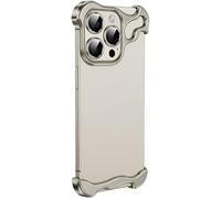 SONIGRA Funda de metal anticaídas para iPhone 16 Pro, lente sin marco, delgada, sensación de aluminio