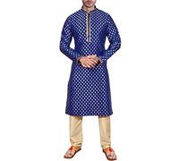 Sonisha SK105 Men's Blue Kurta Pajama Set Wedding Kurta Pyjama Indian Party Suit (40)