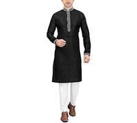 Sonisha SK114 Men's Black Kurta Pajama Set Wedding Kurta Pyjama Indian Party Suit (38)