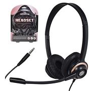Sonitum Auriculares con micrófono con cancelación de Ruido para computadora, Oficina, reuniones, Chat, cómodos Auriculares, micrófono Giratorio, Conector de 3.5″ conectividad Universal, 10 Unidades