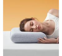 Sonive Almohada de espuma viscoelástica de 70 x 36 x 6 cm, almohada con funda de algodón, almohada cervical contra el dolor de cuello, almohada lavable y extraíble, color blanco