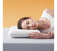 Sonive Almohada de espuma viscoelástica de 70 x 36 x 6 cm, on fibras de bambú y funda de almohada de poliéster, almohada cervical contra el dolor de cuello, lavable y extraíble, color blanco