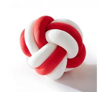 Sonive Almohada Nudo Redondo, Bola 22 cm, Cojín Decorativo Estético para Sofá, Silla, Cama Rojo y Blanco