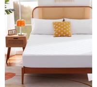 Sonive Protector de colchón fino de 90 x 200 cm impermeable, certificado Oeko-Tex, transpirable, cubrecolchón suave para colchones y camas con somier de hasta 38 cm, color blanco