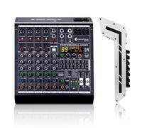 SonixForce Mezclador profesional de 6 canales, sistema de escritorio, interfaz digital USB, entrada MP3, 48 V, Phantom Power, estéreo, DJ Studio FX, chasis de acero, mezclador de audio USB Bluetooth