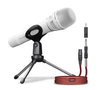 SonixForce Micrófono dinámico profesional - Micrófono de mano con cable de alta calidad con cable XLR de 16 pies a 1/4 pulgadas - Micrófono vocal cardioide para cantar, hablar, karaoke y escenario de