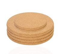 Sonku - Juego de 6 Posavasos de Corcho, Redondos, Color marrón, Absorbente, Apto para Plantas, Bebidas, sartenes, Tazas, Vasos, Manualidades, 4 Pulgadas, 6 Pulgadas