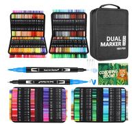 Sonlaryin Rotuladores Lettering, 168 Rotulador Pincel Doble Punta para Niñas y Adultos, Acuarelables para Mandalas, Graffiti y Caligrafía