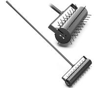 SONLED Aireador de césped de 17 Pulgadas, Herramienta de aireador de césped rodante Resistente, aireador Manual de jardín con Mango de Acero Inoxidable de 55 Pulgadas para césped