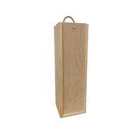 Sonliner Caja de vino de madera hecha a mano con tapa deslizante, 36 x 11 x 10,5 cm, envoltorio de regalo sostenible para botellas de vino, ideal para bodas, cumpleaños y ocasiones especiales. (1)