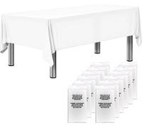 Sonluma - Paquete de 12 manteles de plástico Desechables 108 x 54 Pulgadas para mesas rectangulares de 8 pies de Largo, Fundas Impermeables para Eventos y Fiestas en Interiores o