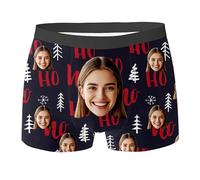 Sonnena Calzoncillos bóxer de Navidad para hombre, divertidos, estampado navideño, de moda,calzoncillos tipo bóxer para hombres ropa interior personalizada de Navidad de invierno, regalo para hombres