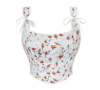 Sonnena Corsé renacentista para Mujer Bustier Estampado Floral Corset Medieval Estilo Vintage Y2k Gothic Chaleco Tank Tops Crop Top