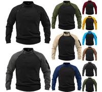 Sonnena Sudadera de Forro Polar Sin Capucha para Hombres - Táctica Militar Con Cremallera, Resistente Al Viento, de Combate Con Bolsillo y Cuello Alto