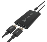 Sonnet Adaptador DisplayLink USB-C a Dual 4K 60 Hz HDMI | Hasta 90 W de potencia de paso; 1440p/1080p a 144Hz; compatible con Chromebook y Ubuntu; ideal para Mac base de la serie M