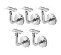 Sonnewelt 5 soportes para pasamanos de acero inoxidable, 50 unidades, diámetro de 50, soporte para pasamanos de pared, fijación para pasamanos de pared, soporte para pasamanos (plata),18548ssew