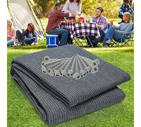 Sonnewelt Alfombra para toldo, 250 x 400 cm, Alfombra para Tienda de campaña, 100% HDPE, Alfombra de Camping para Exteriores con 13 piquetas, Equipada con Bolsa de Transporte, Lavable (Gris Azul)…