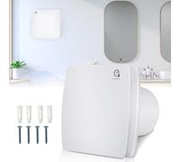 Sonnewelt Extractor de Baño silencioso 150 mm con sensor de humedad，Silencioso con válvula Anti retorno y temporizador, para el baño, aseo y cocina, Ventilador de pared contra la humedad y el moho