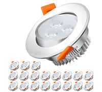 Sonnewelt Foco Empotrable LED 3W Juego de 20 de Techo Extraplana Downlight Led Empotrable Redondo Juego de Luz Blanca Fría Apto para salón cocina pasillo galería