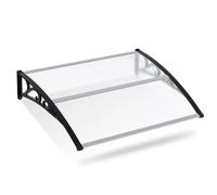 Sonnewelt Marquesina para puerta de casa 100 x 150 cm, 5,2 mm | Marquesina de policarbonato transparente con marco de aluminio, techo de puerta exterior resistente a la intemperie, lluvia