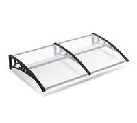 Sonnewelt Marquesina para puerta de casa, 100 x 200 cm, 5,2 mm | Marquesina de policarbonato transparente con marco de aluminio, techo de puerta exterior resistente a la intemperie, lluvia