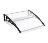 Sonnewelt Toldo para puerta de casa, 100 x 120 cm, 5,2 mm, policarbonato | Marquesina de policarbonato transparente con marco de aluminio, techo de puerta exterior resistente a la intemperie, lluvia