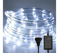 Sonnewelt - Tubo luminoso exterior (20 m, 480 LED, 8 modos, guirnalda luminosa, tubo IP44, para decoración interior, Navidad, cumpleaños, boda, blanco frío