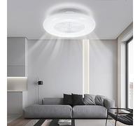 Sonnewelt Ventilador de techo con iluminación, iluminación del ventilador de 80W regulable y con cambio de color, versatilidad de ajuste de tiempo para el salón dormitorio