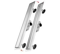 SONNI Canal de Ducha con Tope de Olor,2 en 1 Conjunto Completo de Desagüe de Ducha de Acero Inoxidable con Accesorio de Piso,Doble Cara,y Tamiz de Pelo 150cm