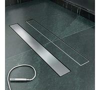 SONNI Canaleta de Ducha de Acero Inoxidable 110cm,2 en 1 Conjunto Completo de Desagüe de Ducha con Accesorio de Piso,Doble Cara,con Tope de Olor y Tamiz de Pelo